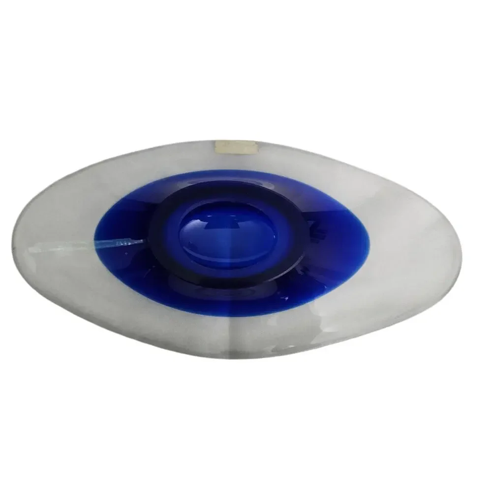 Randsfjord Glass Norway Handblown Cobalt Blue Art Glass Oval Centerpiece Bowl